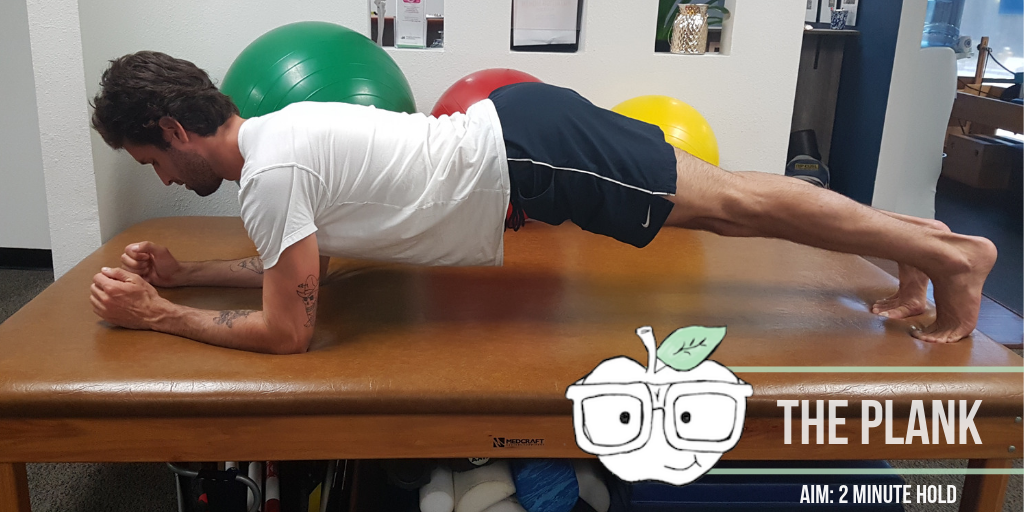 man doing horizontal plank on elbows and feet for core strength